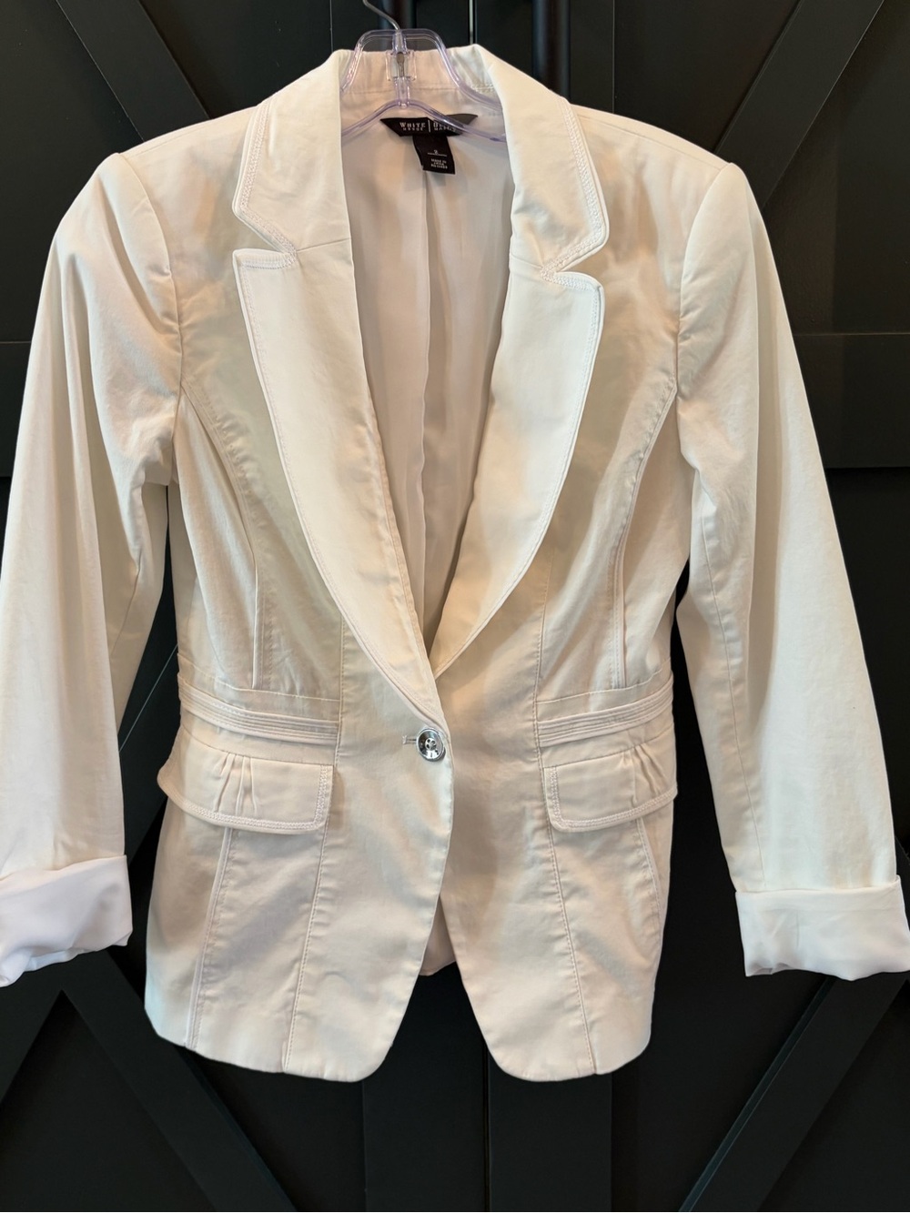 White House Black Market White Single-Button Tailored Blazer